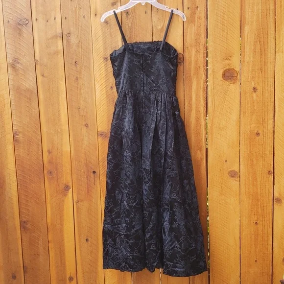 Gunne Sax Black Brocade Lace Detail Formal Dress 5 - Picture 4 of 7